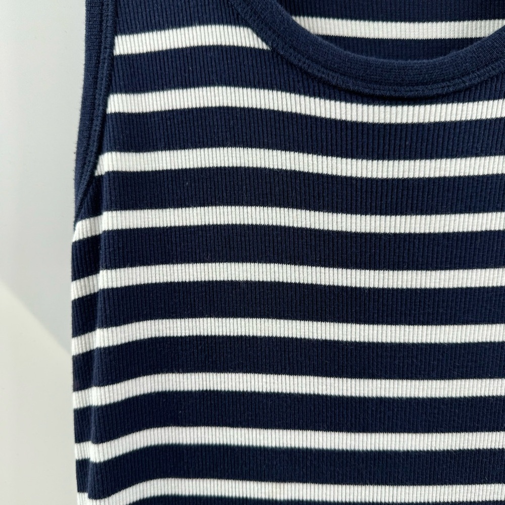 Universal Thread Navy & White Striped Ribbed Maxi Dress – Size Large - Picture 3 of 5